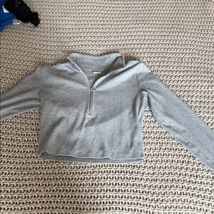 Sunday Best Light Gray Cropped Pullover
